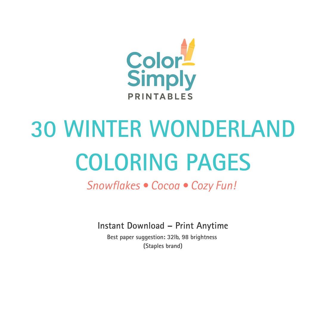 Winter Wonderland Coloring Pages | Cozy Winter Printable PDF | Kids ...