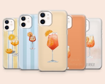 Aperol Phone Case Cocktail Spritz Summer Cover for iPhone 17Pro, 16, 15, 14, 13, 12, Samsung S25, S24, S23, S22, A16, A56, A55, Pixel 10A, 9