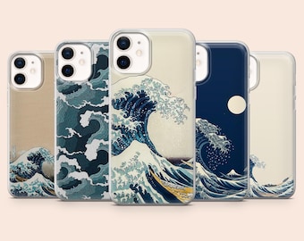 Japanese Wave Phone Case Akiyo-e Cover for iPhone 17Pro, 16, 15, 14, 13, 12, Samsung S25, S24, S23, S22, A16, A56, A55, Pixel 10Pro, 9Pro
