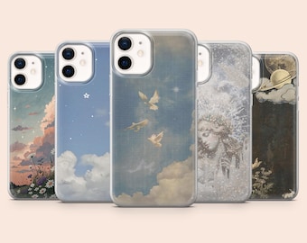 Sky Celestial Phone Case Clouds Moon Cover for iPhone 17Pro, 16e, 15, 14, 13, 12, Samsung S26, S25, S24, S23, A16, A56, A55 Pixel 10A, 9Pro