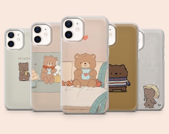 クマのスマホケース テディベア コージーカバー iPhone 17Pro、16e、15、14、13、12、Samsung S26、S25、S24、S23Fe、A16、A56、A55、Pixel 10A、9Pro、8用