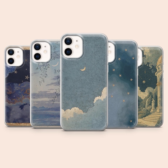 Celestial Phone Case Vintage Sky Cover for iPhone 17Pro, 16, 15, 14, 13, 12, Samsung S25, S24, S23, S22, A16, A56, A55, Pixel 10Pro, 9Pro