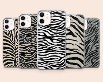 Zebra Phone Case Animal Pattern Print Cover for iPhone 17Pro, 16, 15, 14, 13, 12, Samsung S26, S25, S24, S23, A16, A56, A55, Pixel 10Pro, 9A
