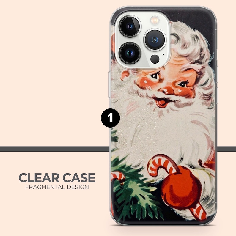 Retro Santa Claus Phone Case Christmas Cover for iPhone 17Pro, 16, 15, 14, 13, Samsung S26, S25, S24, S23, A16, A56, A55, Pixel 10A, 9Pro, 8 image 2