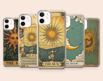 Tarot Card Sun Phone Case Celestial Cover for iPhone 17Pro, 16, 15, 14, 13, 12, Samsung S25, S24, S23, S22, A16, A56, A55, Pixel 10Pro, 9Pro