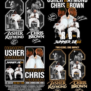 Usher Raymond and Chris Brown R&B Tour 2026 T-Shirt Design (Digital Download) image 1