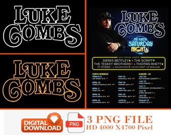 Luke Combs konsert PNG, countrymusik T-shirtdesign (digital fil)