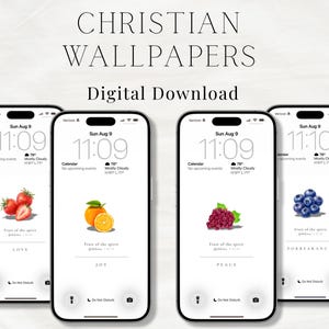 Christian Phone Wallpapers | Fruit of the Spirit Scripture | Biblical Inspiration | Digital Download