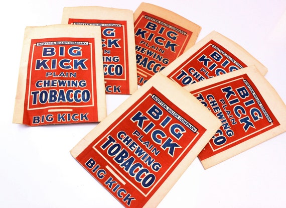 Big Kick Chewing Tobacco Pouches,chewing Tobacco Pouch, Paper Chewing  Tobacco Pouch, Set of 6 Chewing Tobacco Pouches, Scotten, Dillon Co
