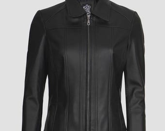 Classic Gap Men's Black Leather Jacket - Immaculate Condition