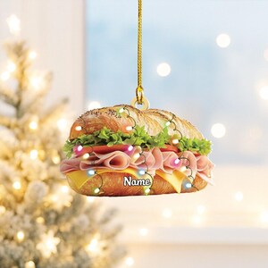 Stacked Sandwich Cookie Christmas Ornament - Soft Polyurethane, 1.8" Wide, Fun Foodie Tree Decoration