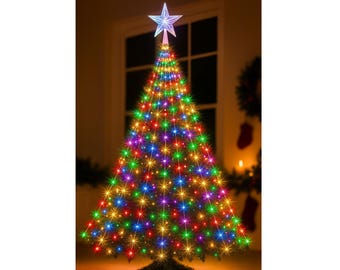 Luces LED de hadas con forma de cascada / Decoración navideña USB para árbol