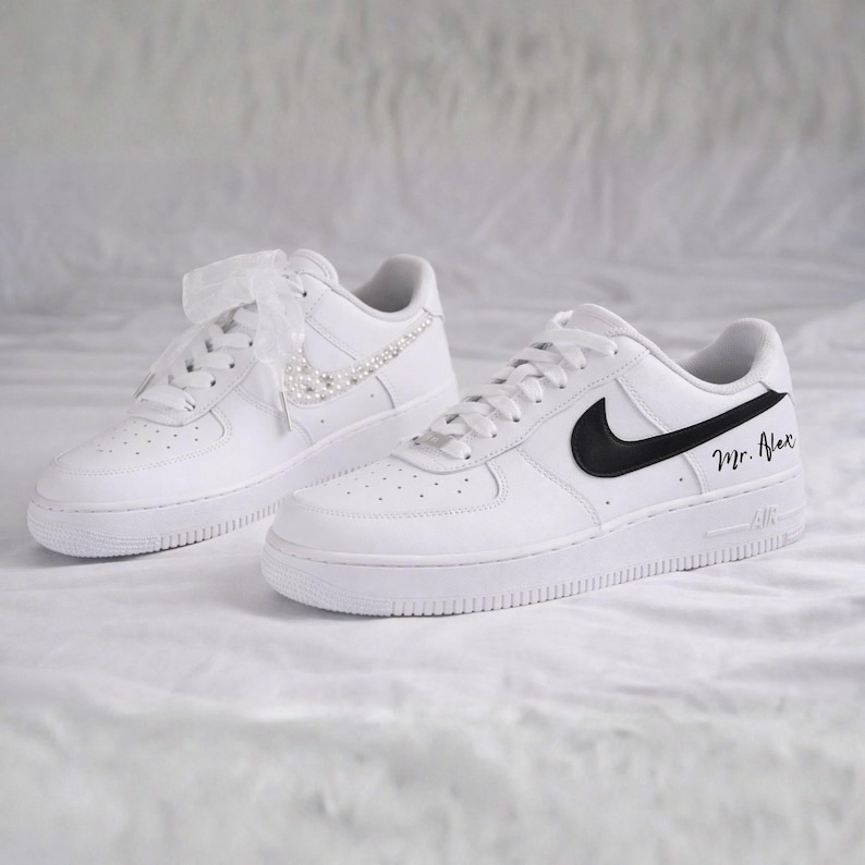 Custom Wedding Sneakers – Personalized Bride and Groom Shoes, Couple Gift, CP_01 image 2
