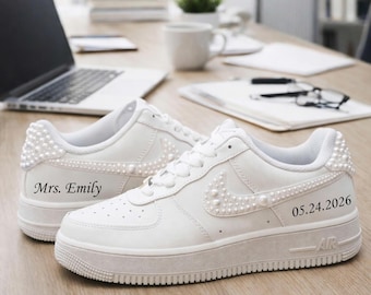 Wedding Personalized Sneakers For The Bride, Air Force 1 Unique Wedding Gift, G_01