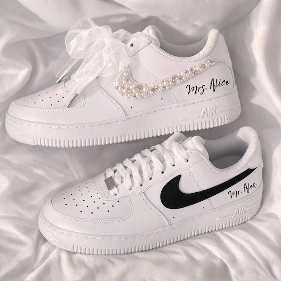 Custom Wedding Sneakers – Personalized Bride and Groom Shoes, Couple Gift, CP_01