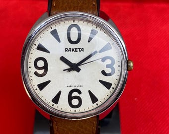 Vintage Rare Raketa Big Zero Manual Winding Military White Dial 096319 USSR Wristwatch for Men’s