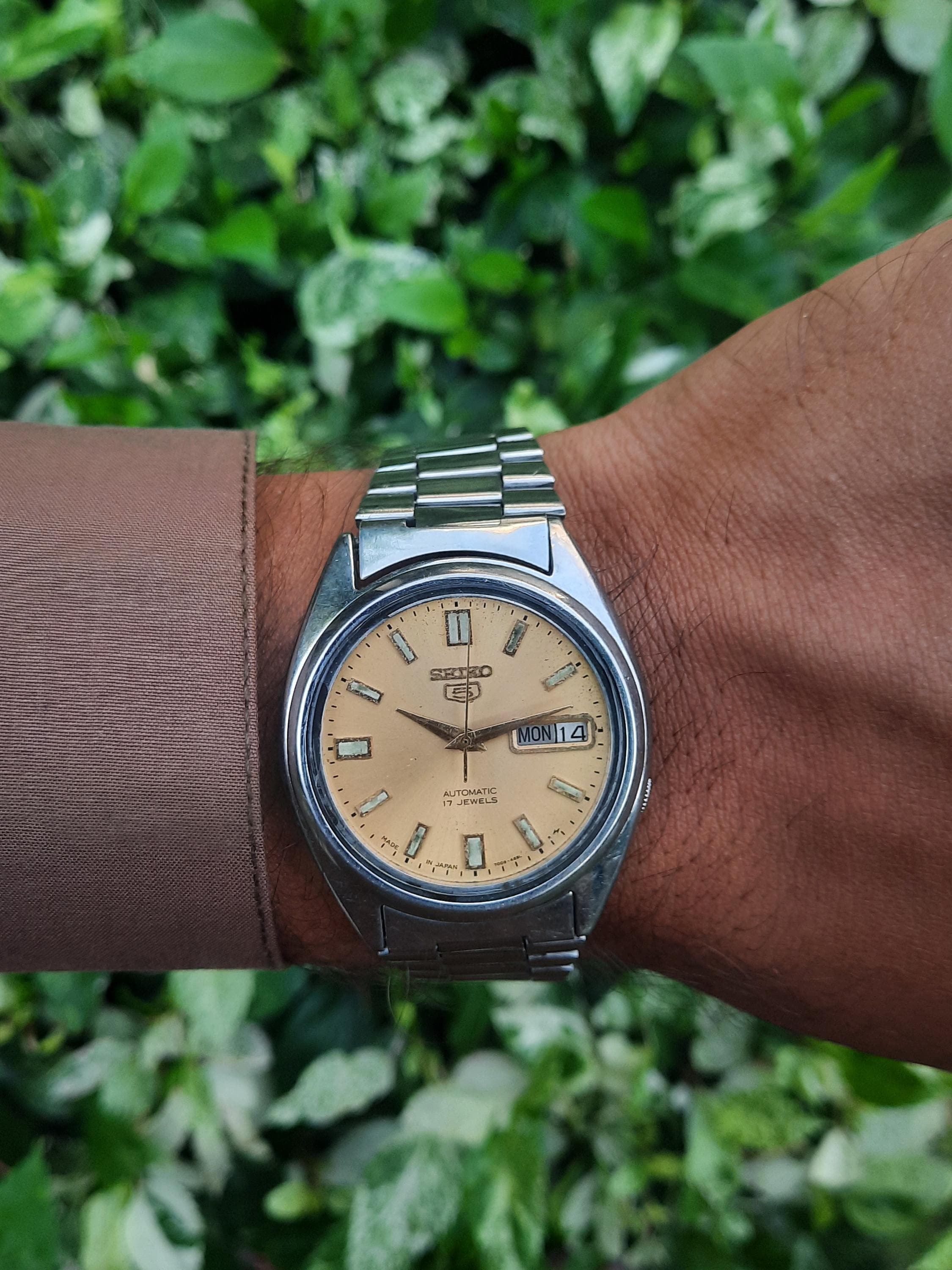 A*h様 SEIKO5セイコーファイブデイデイ7009-3041 自動巻17石 ヴィンテージ レア 1991年5月 セイコー5 自動巻き デイデイト 7009