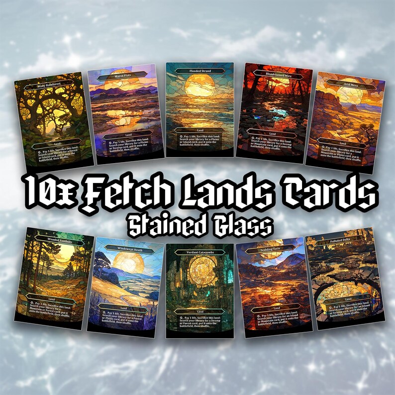 Mega Land Pack (50 Cards) Stained Glass Collection Lands Set of 50 ...