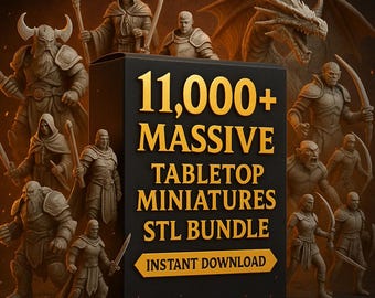 11,000+ Tabletop Miniatures STL Mega Bundle | Massive Fantasy & Sci-Fi 3D Print Collection | Instant Download