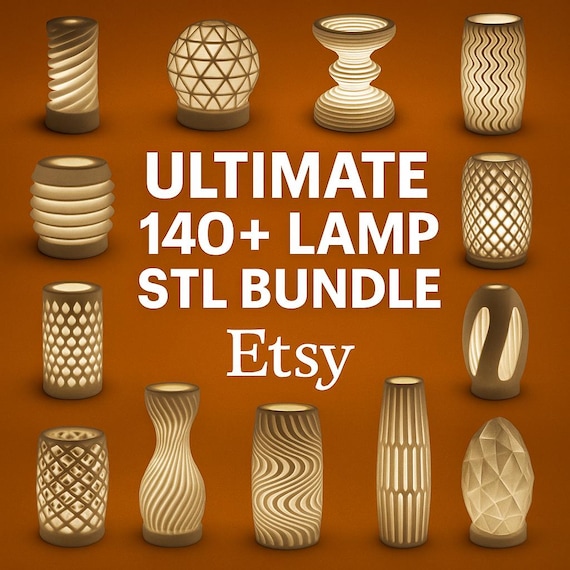 140+ Lamp STL Bundle | Modern 3D Printable Lamp Designs (Digital Download)