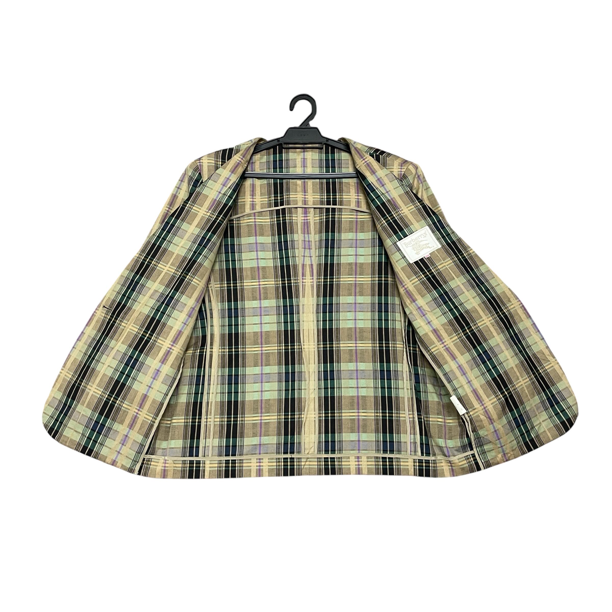 ※takecopters※　　　　　　　　　　　　　【超激レア】バーバリー RARE!!! Vintage 90s Burberry's Japan Checkered Cotton Linen Blazer