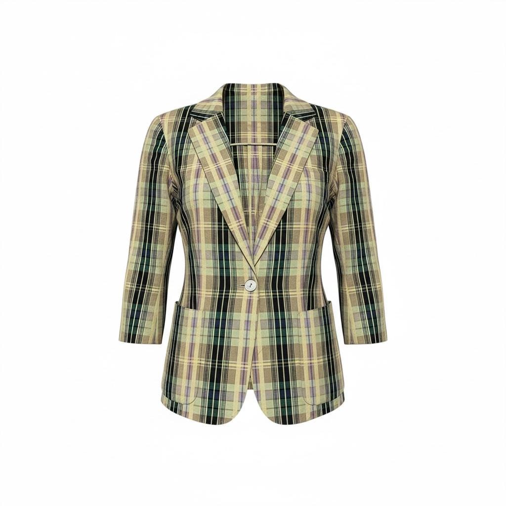 ※takecopters※　　　　　　　　　　　　　【超激レア】バーバリー RARE!!! Vintage 90s Burberry's Japan Checkered Cotton Linen Blazer