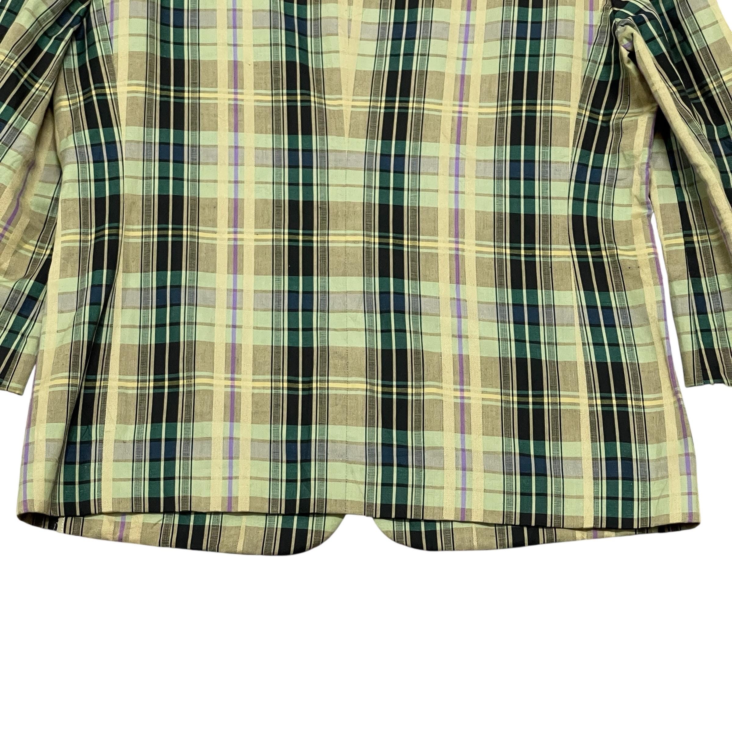 RARE!!! Vintage 90s Burberry's Japan Checkered Cotton Linen Blazer