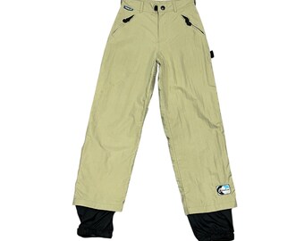 RARE!!! Vintage 90s Retro Concubine Khaki Baggy Waterproof Snowboard Ski Gear Snow Pants, Size S