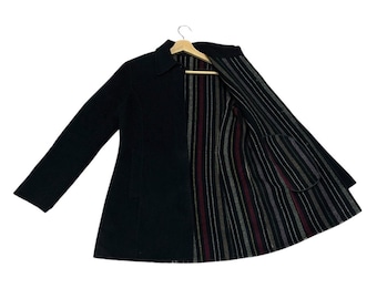 RARE — Vintage 90s Sonia Rykiel Minimalist Parisian Chic Button Up Wool Coat Jacket