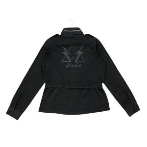 RARE!!! Vintage Y2k Stussy Japan Worldwide Streetwear Black M-65 Military Field Army Utility Jacket, Size S