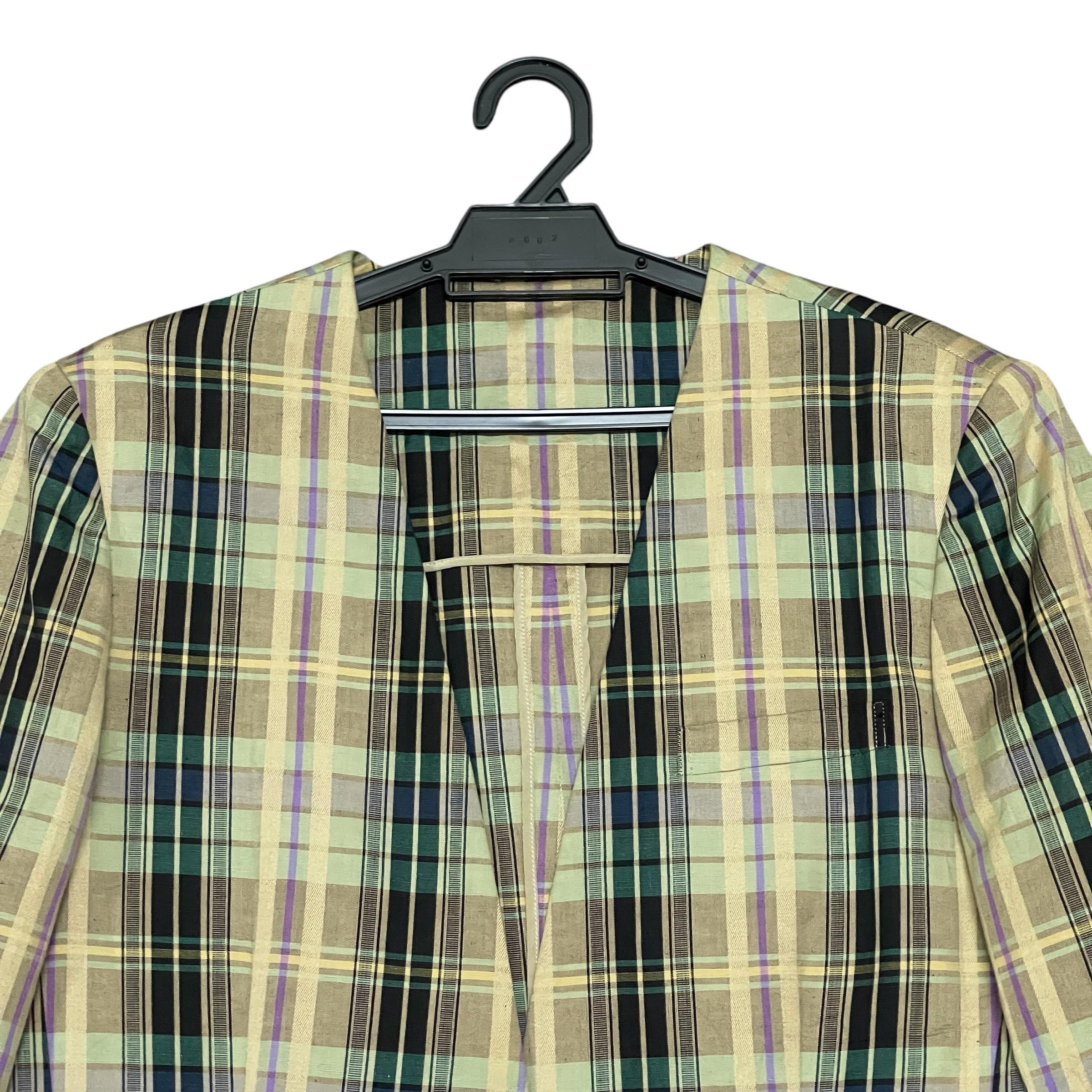 RARE!!! Vintage 90s Burberry's Japan Checkered Cotton Linen Blazer