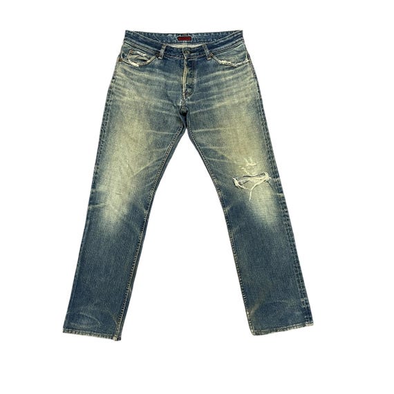 パンツ JOHNBULL / 90's selvedge denim pants RARE!!! Vintage 90s John Bull Selvedge Jeans – Distressed Straight