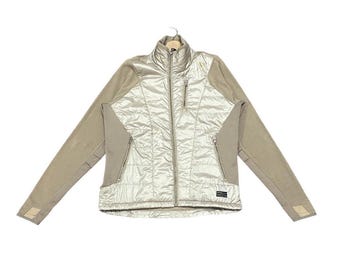 SELTEN!!! Oakley Beige Polartec dünner wasserfester Vollreißverschluss leichte Windjacke, Größe XL