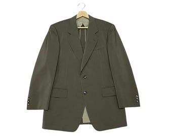 VERY RARE!!! Vintage 1985 Ermenegildo Zegna X Wadaya Frere Dark Olive Brown Custom Japan Wool Blazer Jacket