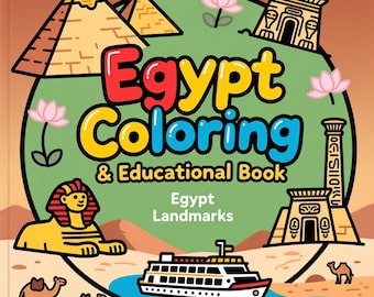 Egypt Coloring & Educational Book, Egypt Landmarks Learning for Kids