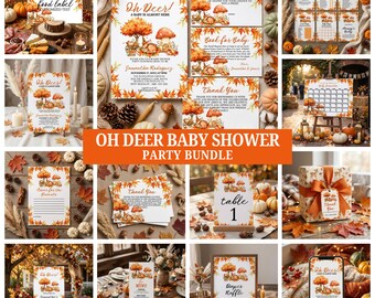 Oh Deer Woodland Baby Shower Invitation Bundle (Digital Download)