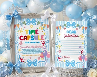 Fun to Be One First Birthday Time Capsule Sign, Boy 1st Birthday Theme, Colorful First Birthday