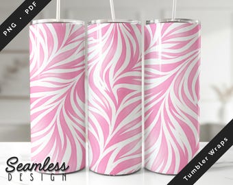 Tumbler Wrap con stampa zebra rosa PNG PDF, design a sublimazione senza cuciture con stampa animalier femminile da 20 once, download digitale