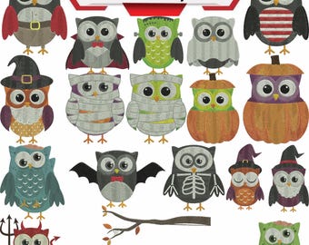 Owl Embroidery Design, Cute Baby Owl Embroidery, Owl with glasses embroidery, Realistic Woodland Bird, Machine Embroidery Design