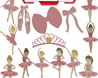 Ballerina Embroidery Design, Dance Embroidery, Princess Embroidery, Baby girl embroidery, Ballerina applique design, Machine Embroidery