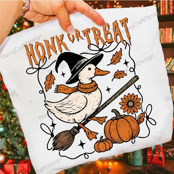 Honk Or Treat Goose PNG,Halloween Goose Clipart, Witch Goose PNG, Funny Halloween Shirt Design, Spooky Duck PNG,Sublimation Digital Download