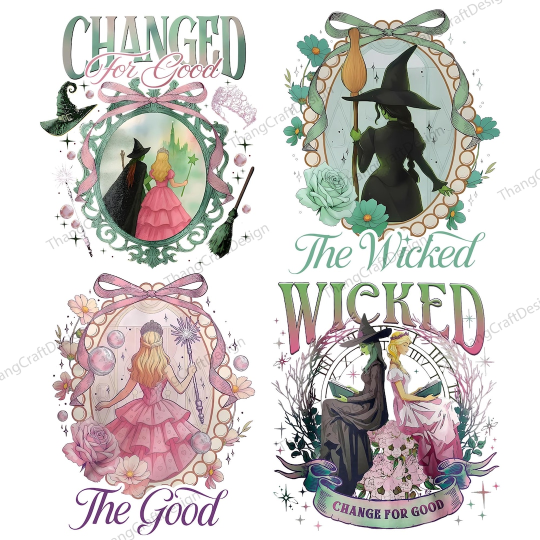 Wicked Pink and Green Png, Wicked Png Bundle, Wicked Change for Good ...