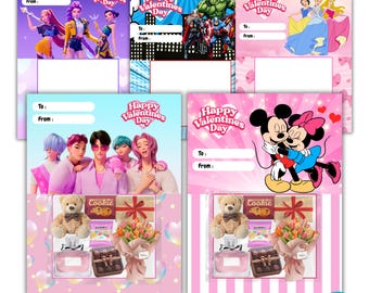 12 Valentines Day Jumbo Treat Cards Template, 8.5x11 In, 5x7 In, Jumbo Treat Card Template, Canva Editable (Digital Download)
