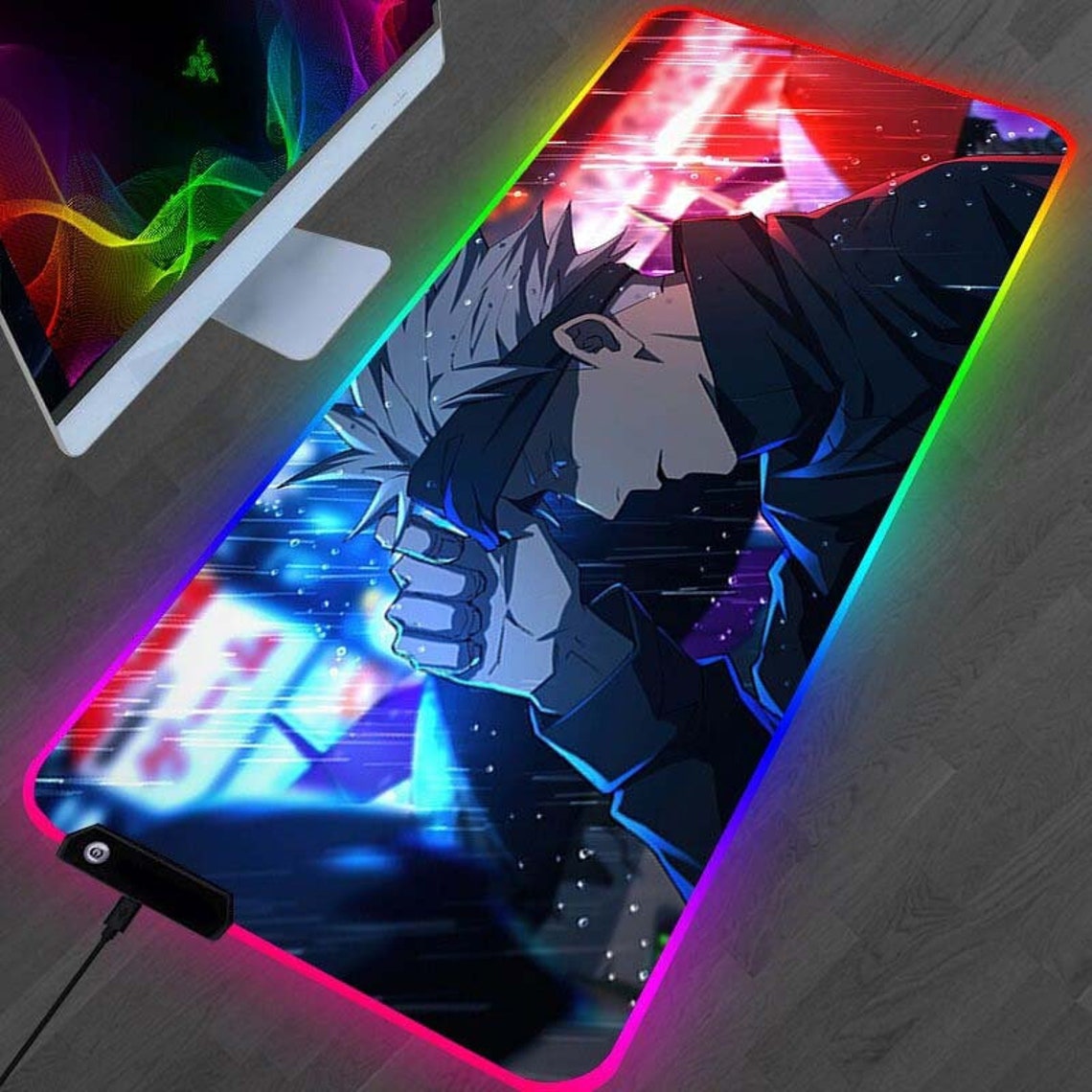 RGB Jujutsu Kaisen Mouse Pad Anime/gojo Satoru Desk Mat Gamer Etsy UK