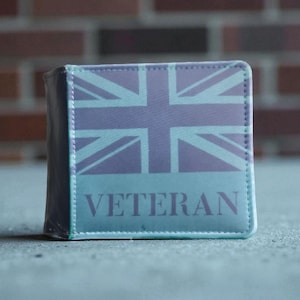 Veteran Union Jack Faux Leather Wallet, Military Gift