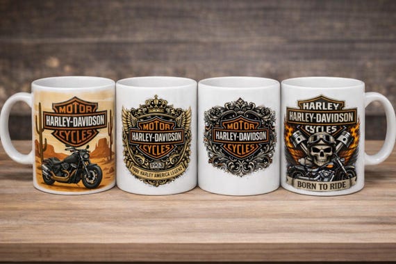 Personalised Harley-Inspired Motorcycle Mug | Custom Biker Gift | Any Harley Model & Colour