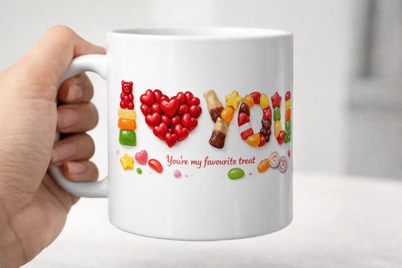 Candy Heart Mug, You're My Favourite Treat, Valentine's Day Gift