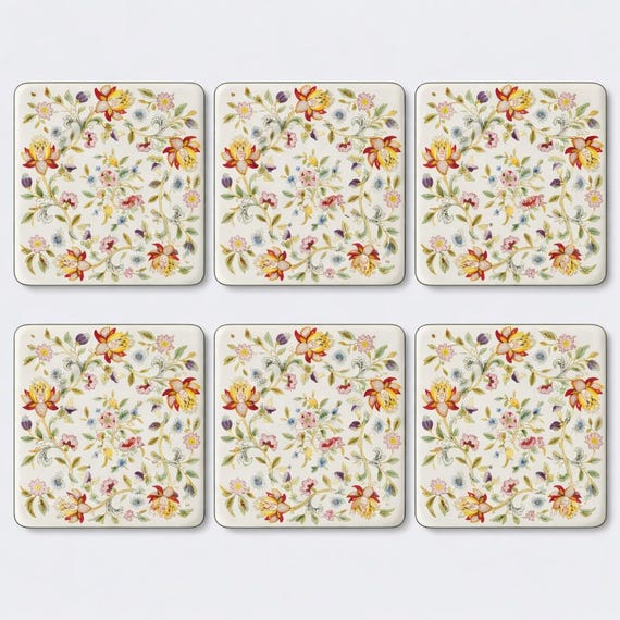 Minton Haddon Hall Style Coasters, English Country Garden Floral Drinks Mats