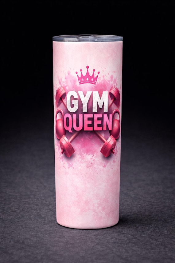 Gym Queen 20oz Tumbler – Pink Fitness Water Bottle Gift