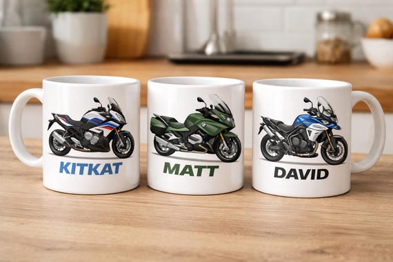 Personalised Motorbike Mug – Custom Motorcycle Any Make Model Name
